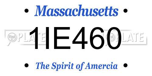 1IE460 Massachusetts License Plate