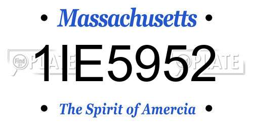 1IE5952 Massachusetts License Plate