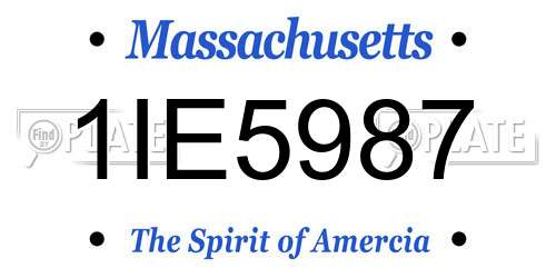 1IE5987 Massachusetts License Plate