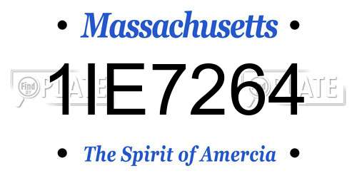 1IE7264 Massachusetts License Plate