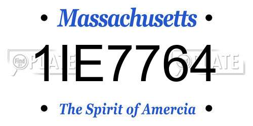 1IE7764 Massachusetts License Plate