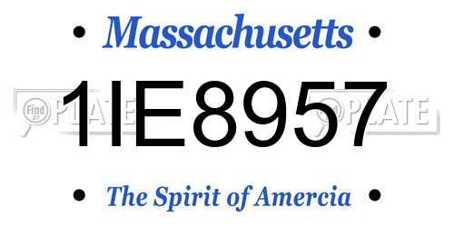 1IE8957 Massachusetts License Plate