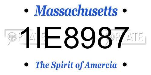1IE8987 Massachusetts License Plate