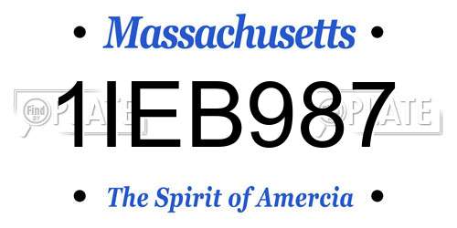 1IEB987 Massachusetts License Plate