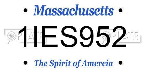 1IES952 Massachusetts License Plate