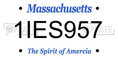 1IES957 Massachusetts License Plate