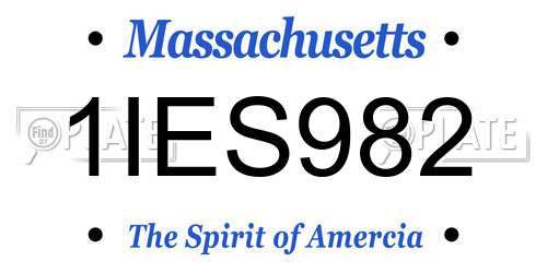 1IES982 Massachusetts License Plate