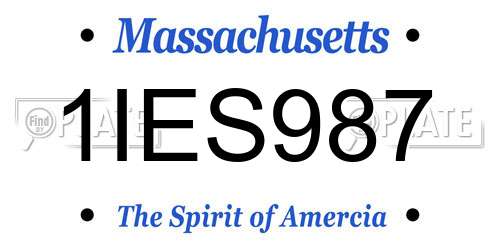 1IES987 Massachusetts License Plate