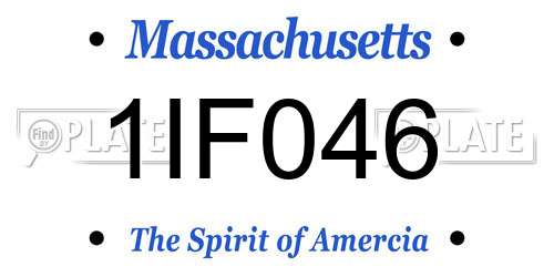 1IF046 Massachusetts License Plate