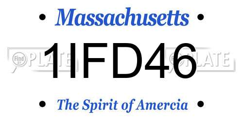 1IFD46 Massachusetts License Plate