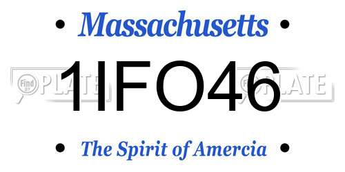 1IFO46 Massachusetts License Plate