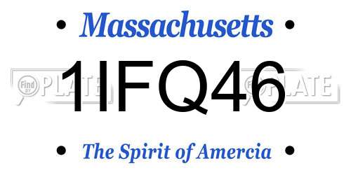 1IFQ46 Massachusetts License Plate