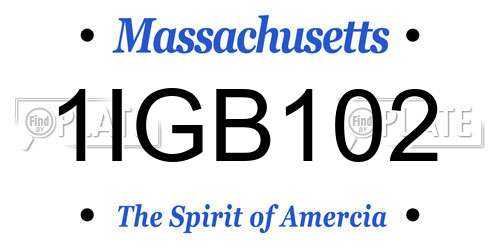 1IGB102 Massachusetts License Plate