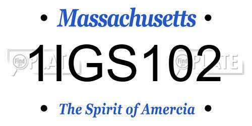 1IGS102 Massachusetts License Plate
