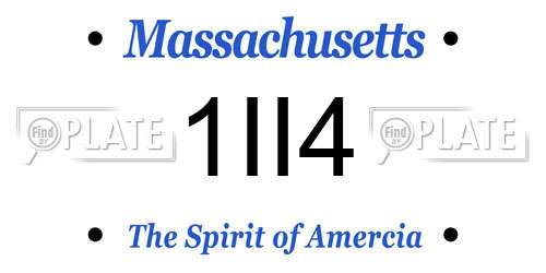 1II4 Massachusetts License Plate