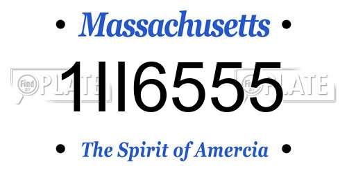 1II6555 Massachusetts License Plate