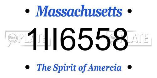 1II6558 Massachusetts License Plate