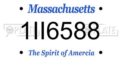 1II6588 Massachusetts License Plate