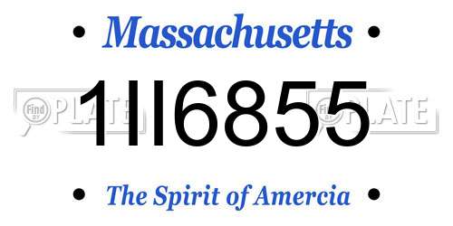 1II6855 Massachusetts License Plate