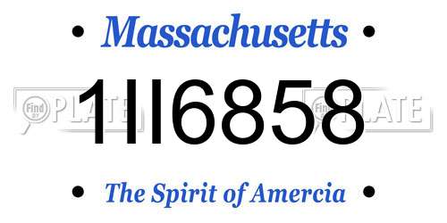 1II6858 Massachusetts License Plate