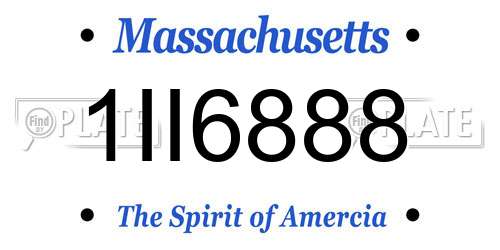 1II6888 Massachusetts License Plate