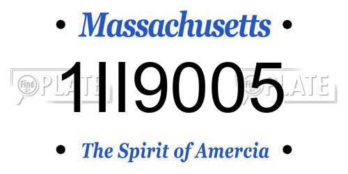 1II9005 Massachusetts License Plate