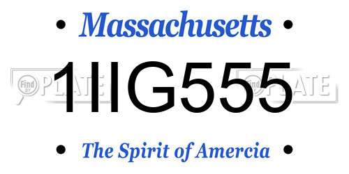 1IIG555 Massachusetts License Plate