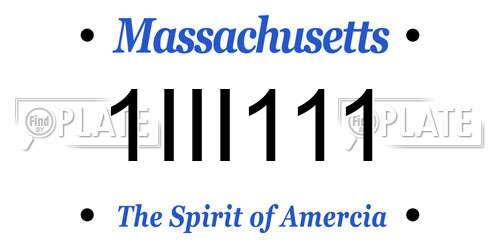 1III111 Massachusetts License Plate