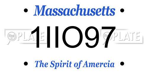 1IIO97 Massachusetts License Plate