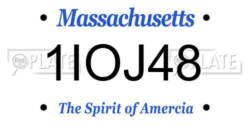 1IOJ48 Massachusetts License Plate