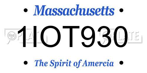 1IOT930 Massachusetts License Plate