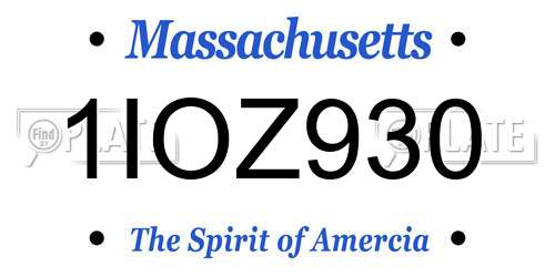 1IOZ930 Massachusetts License Plate