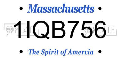 1IQB756 Massachusetts License Plate