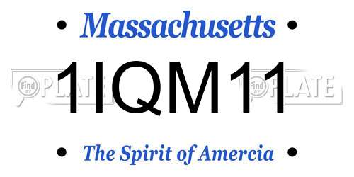 1IQM11 Massachusetts License Plate