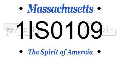 1IS0109 Massachusetts License Plate