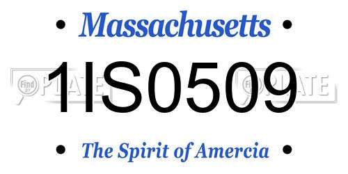 1IS0509 Massachusetts License Plate