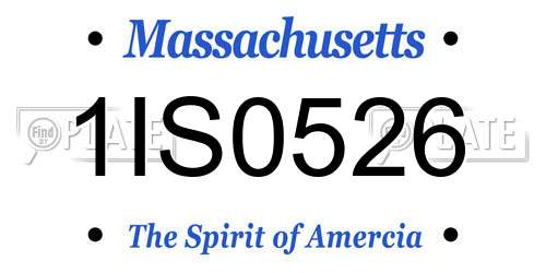 1IS0526 Massachusetts License Plate