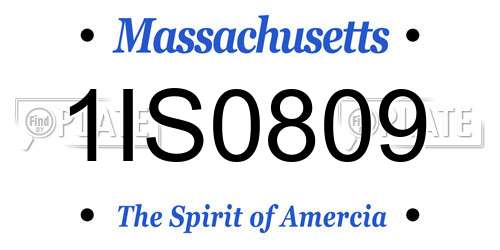1IS0809 Massachusetts License Plate