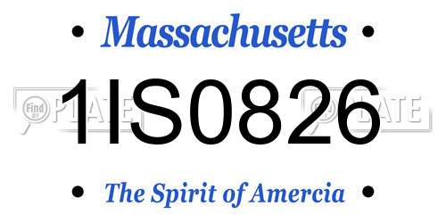 1IS0826 Massachusetts License Plate