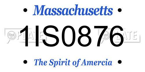 1IS0876 Massachusetts License Plate