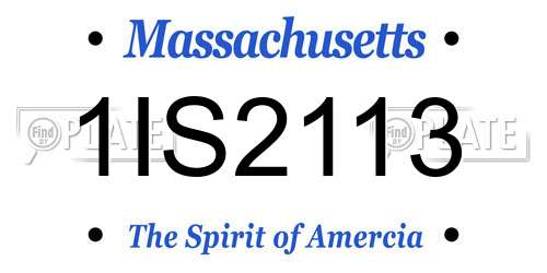 1IS2113 Massachusetts License Plate