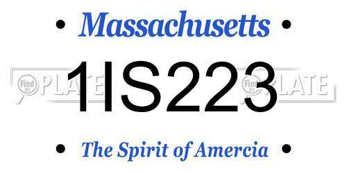 1IS223 Massachusetts License Plate