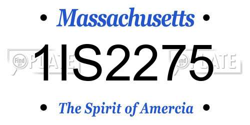 1IS2275 Massachusetts License Plate