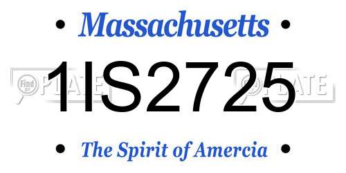 1IS2725 Massachusetts License Plate