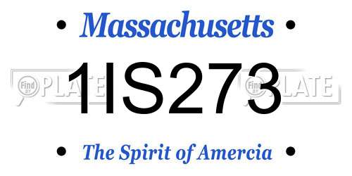 1IS273 Massachusetts License Plate