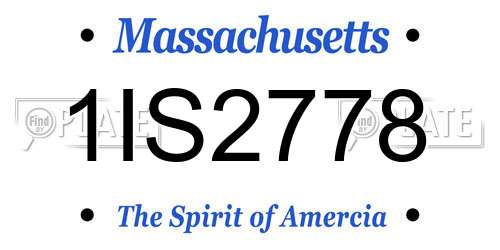 1IS2778 Massachusetts License Plate