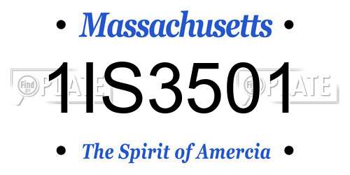 1IS3501 Massachusetts License Plate