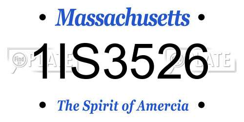 1IS3526 Massachusetts License Plate