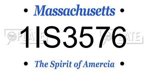 1IS3576 Massachusetts License Plate