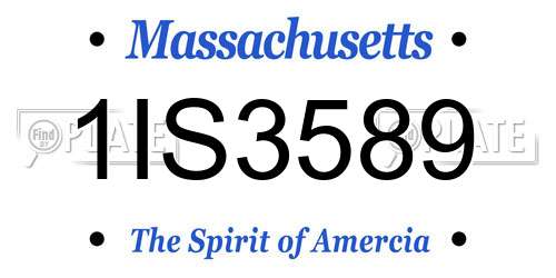 1IS3589 Massachusetts License Plate